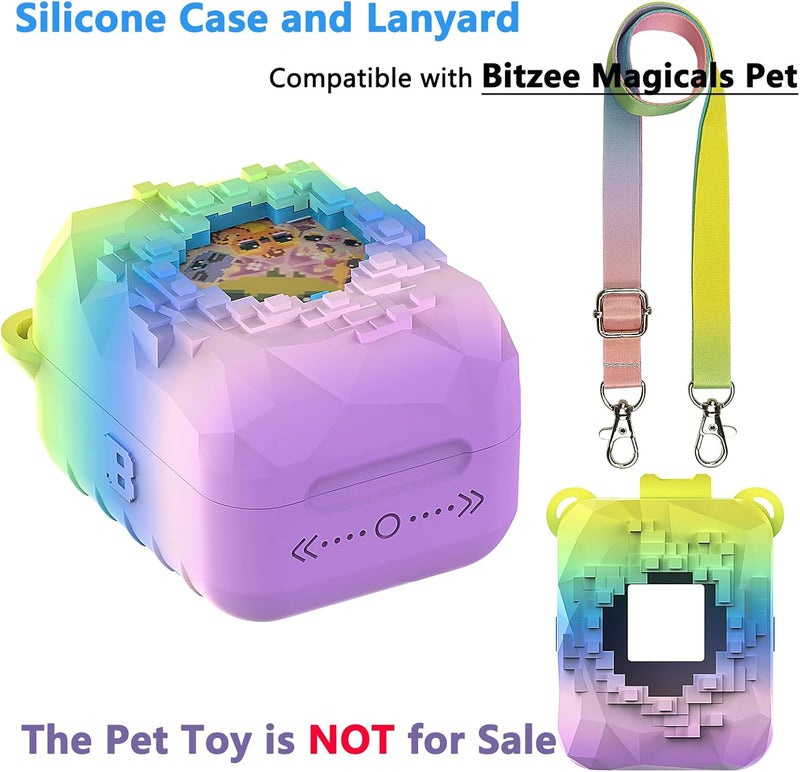 JCHPINE Silicone Cover Case for Bitzee Magicals Interactive Digital Pet and Case, Protective Skin Sleeve for Bitzee Magicals Virtual Electronic Pets Accessories (Rainbow) - Image 2